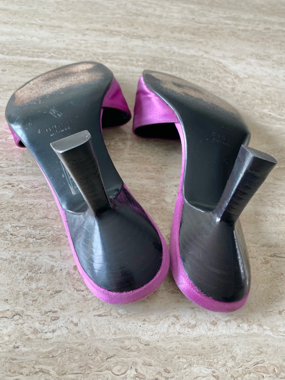 Vintage Gucci Tom Ford-era Satin Mule Sandal Heels - Picture 10 of 13